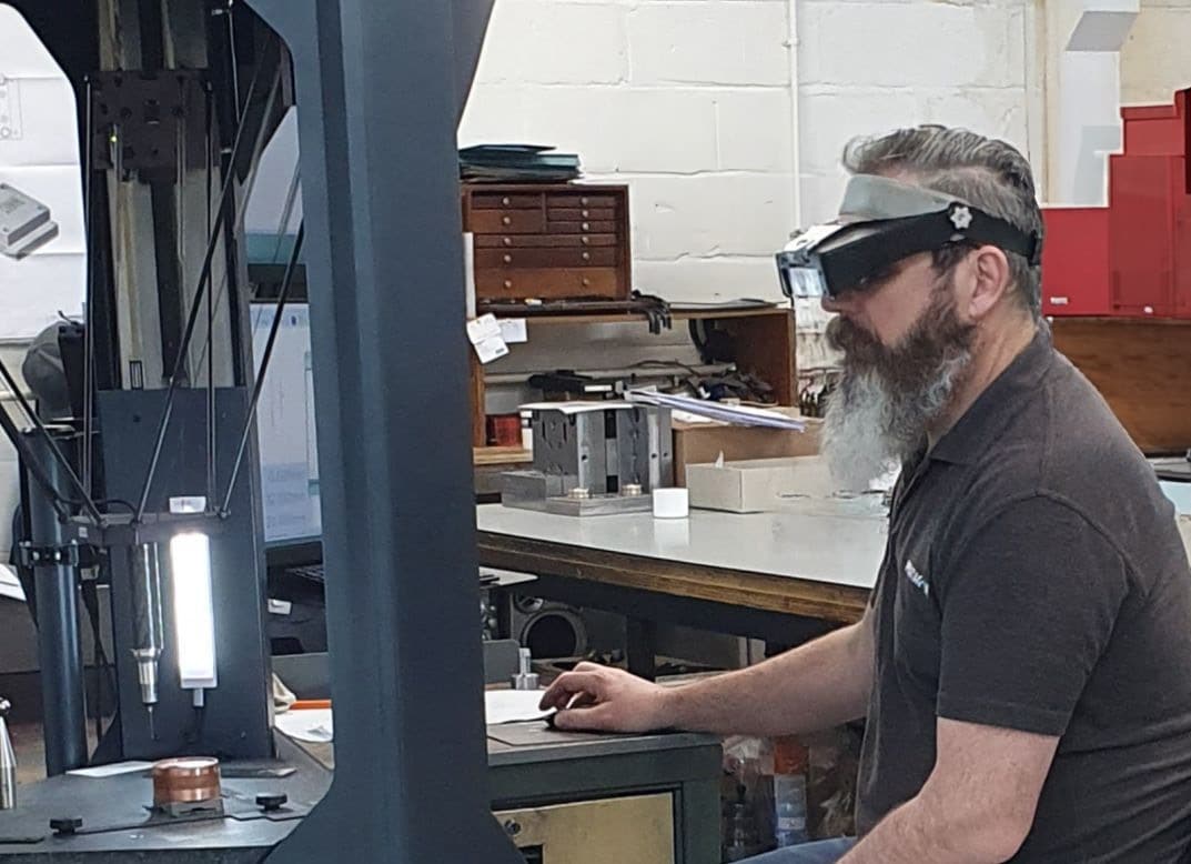 Pentagon4 Man from Pentagon Plastics using Deltron CMM to measure a component